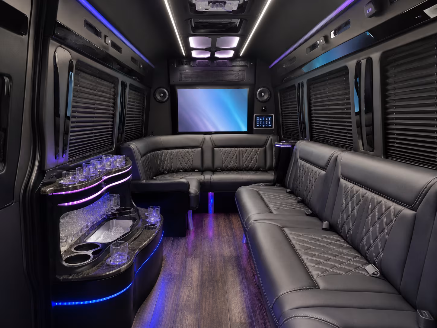 Akron Airport Shuttle & Transportation party bus interior