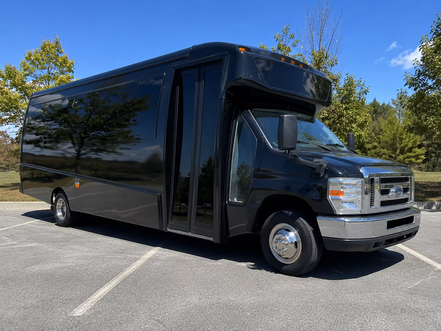 Akron akron airport transportation party bus exterior