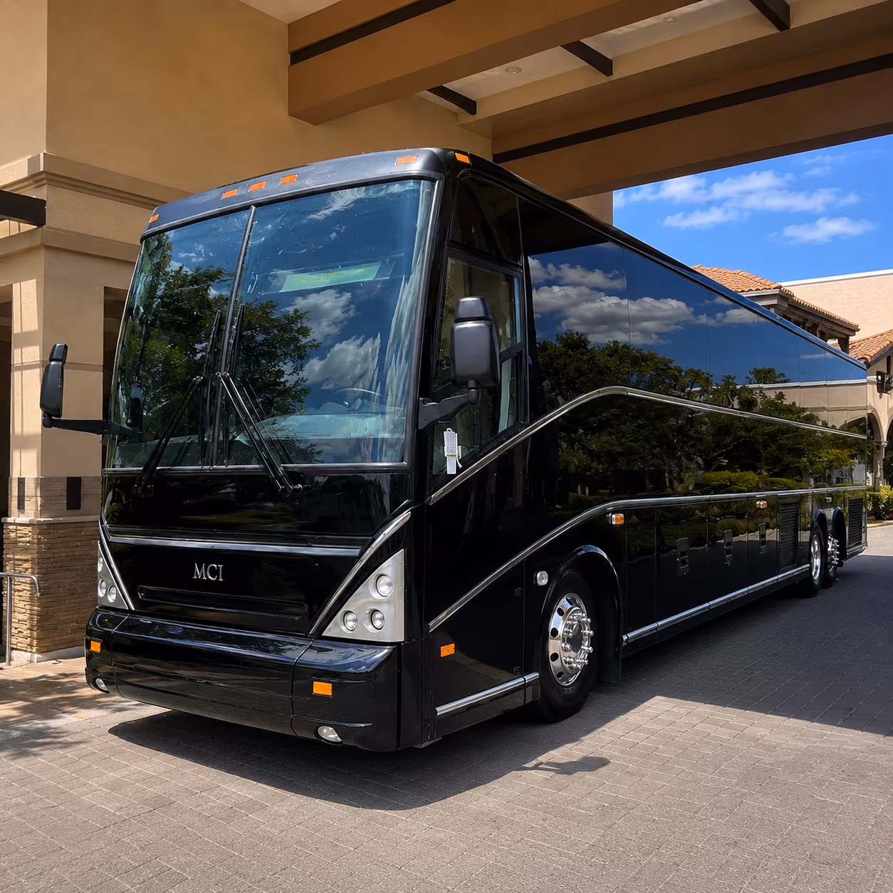 Akron akron airport transportation party bus exterior