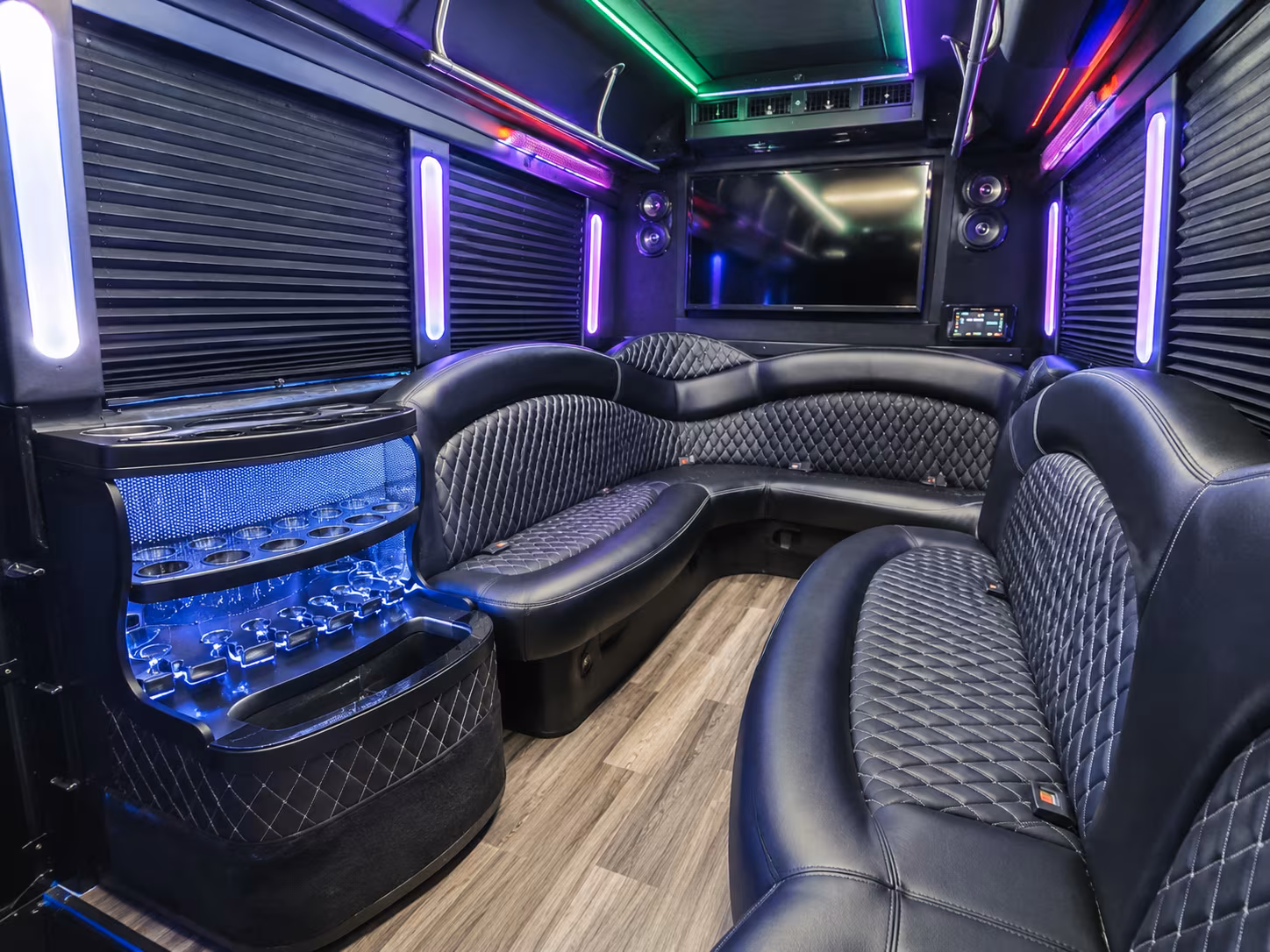 Akron akron sporting event party bus rental party bus exterior