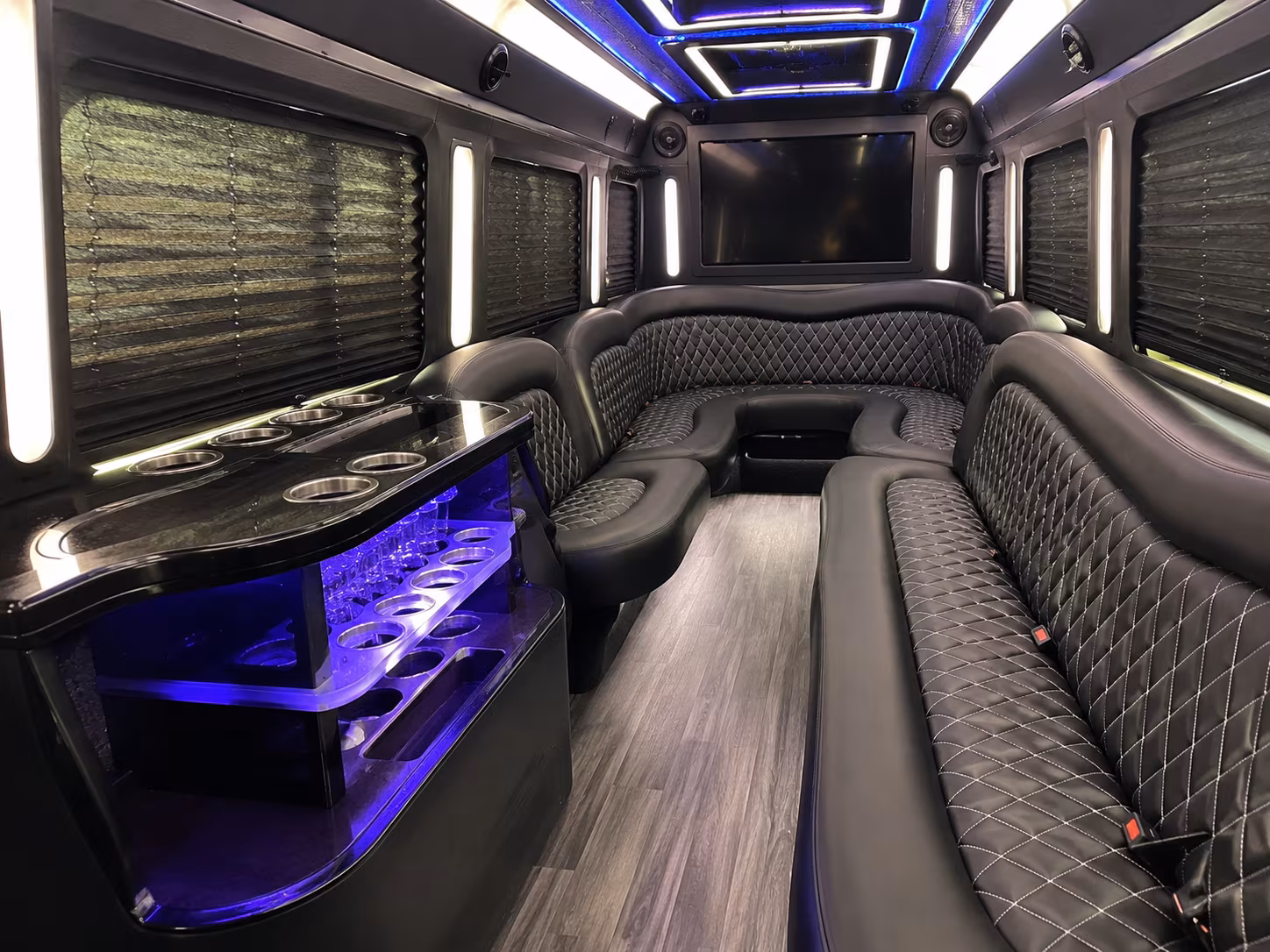 Akron akron sporting event party bus rental party bus exterior