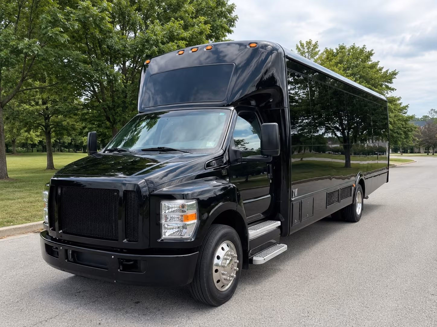 Akron Wedding Transportation party bus interior
