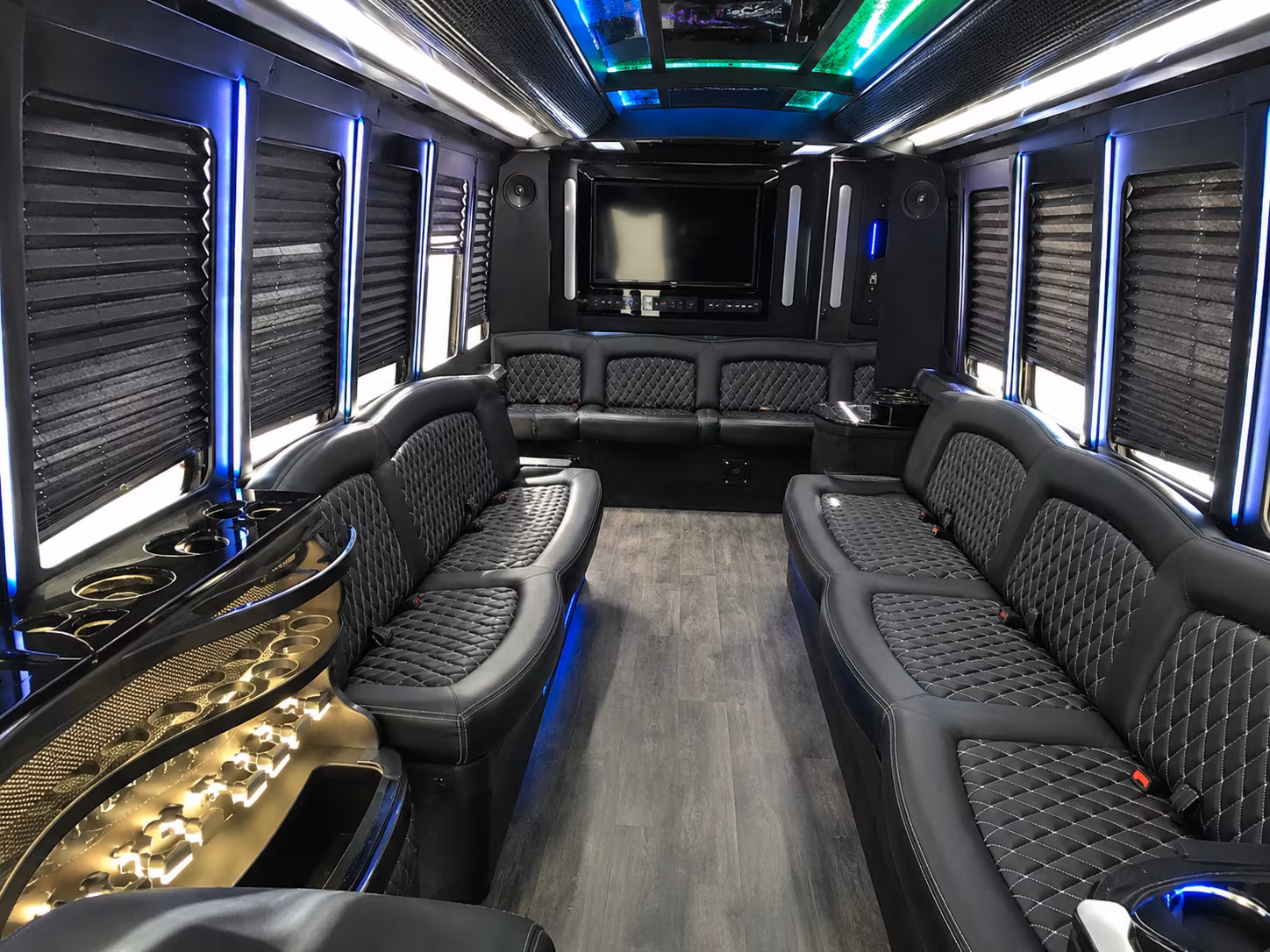Akron Winery Tour & Pub Crawl Transportation party bus interior