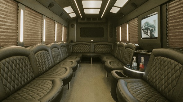 Interior of Akron Party Bus Company's 20 Passenger Party Bus in Akron
