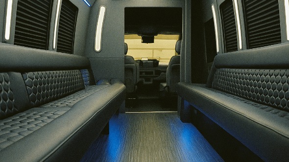 Interior of Charter Bus Company Cincinnati's 20 Passenger Party Bus in Cincinnati