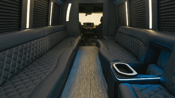 Interior of Charter Bus Company Erie's 20 Passenger Party Bus in Erie