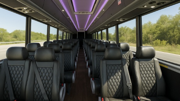 Interior of Charter Bus Company Akron's 25 Passenger Minibus in Akron