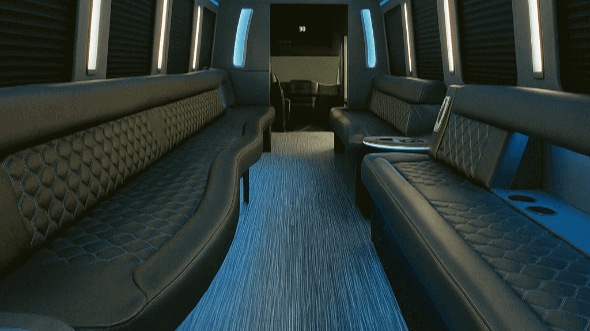 Interior of Charter Bus Company Canton's 28 Passenger Party Bus in Canton