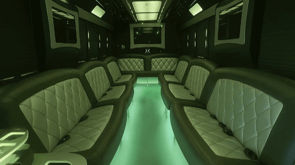 Interior of Charter Bus Company Detroit's 30 Passenger Party Bus in Detroit