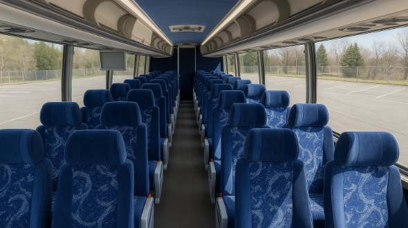 Interior of Charter Bus Company Akron's 40 Passenger Charter Bus in Akron