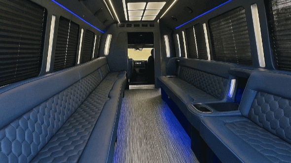 Interior of Akron Party Bus Company's 40 Passenger Party Bus in Akron