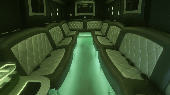 Interior of Charter Bus Company Columbus's 40 Passenger Party Bus in Columbus