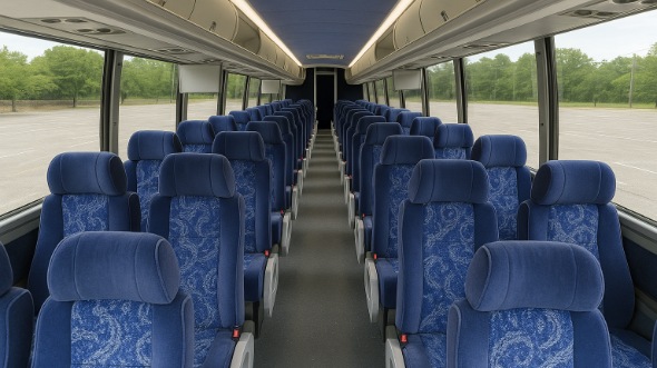 Interior of Charter Bus Company Akron's 45 Passenger Charter Bus in Akron