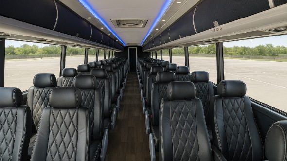 Interior of Charter Bus Company Akron's ADA Charter Bus in Akron