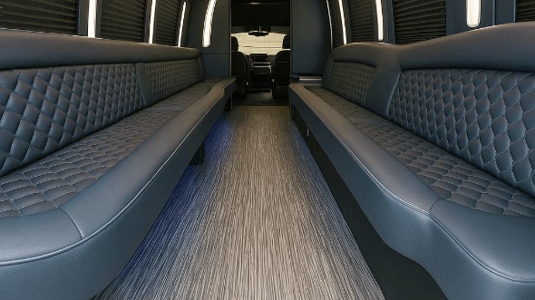akron 30 passenger party bus inside